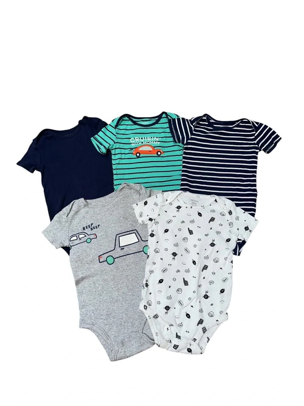 Carters baby boy short sleeve bodysuit lot. Size 24m